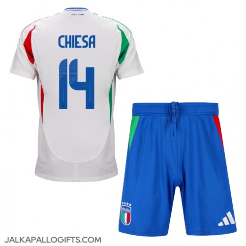 Italia Federico Chiesa #14 Vieras Peliasu Lasten EM-Kisat 2024 Lyhythihainen (+ Lyhyet housut)